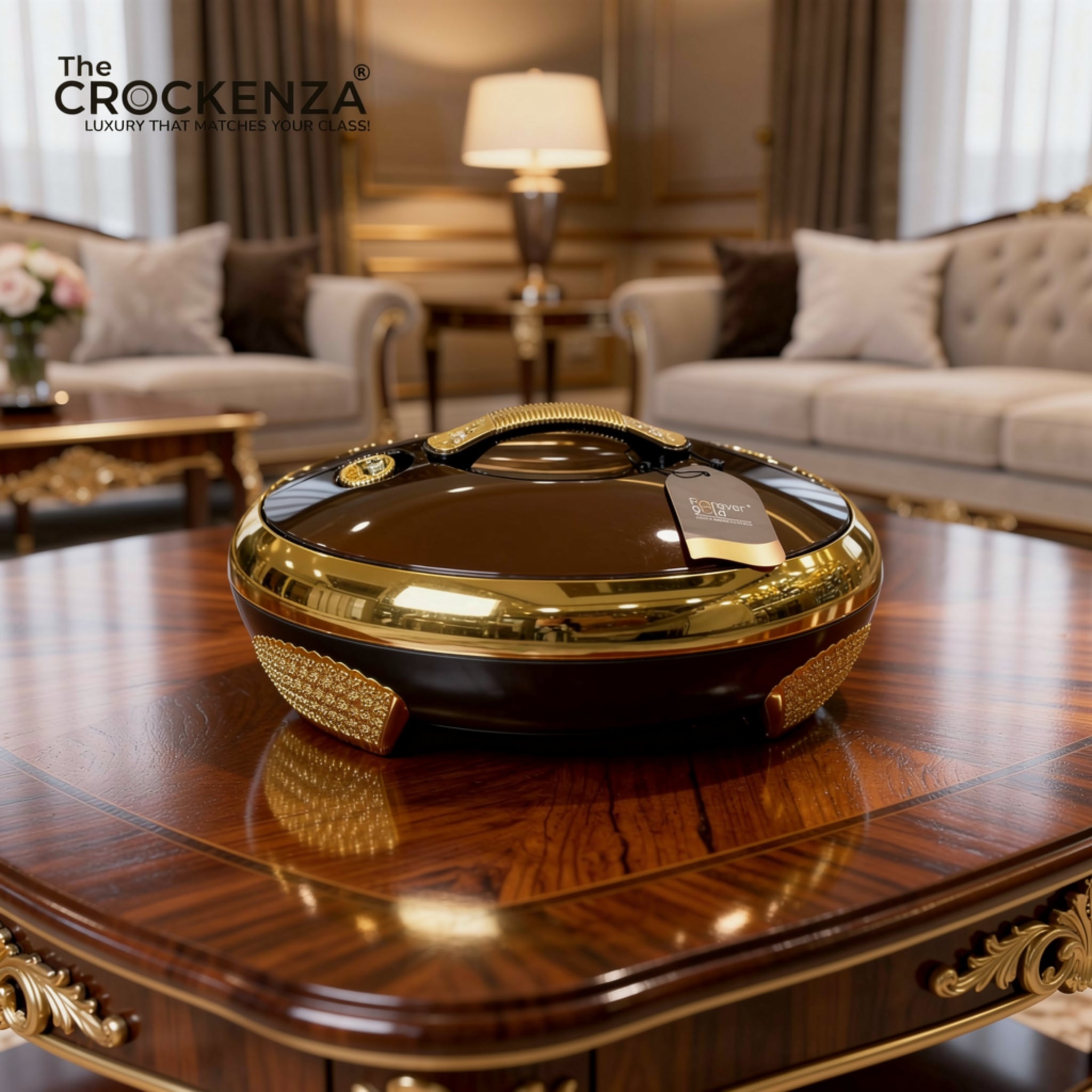 Imported Forever Gold Royal Oval-shapped Hot pots (Brown) | Maintain the warmth for hours | 4/5/6 ltrs