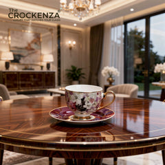 Victorian Flora Tea Cup & Saucer Set – Johnson Bros-Inspired Vintage Chintz with Gold Detailing