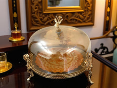 Luxury Metallic Cake Dish with Gold detailing - An elegant addition to your table