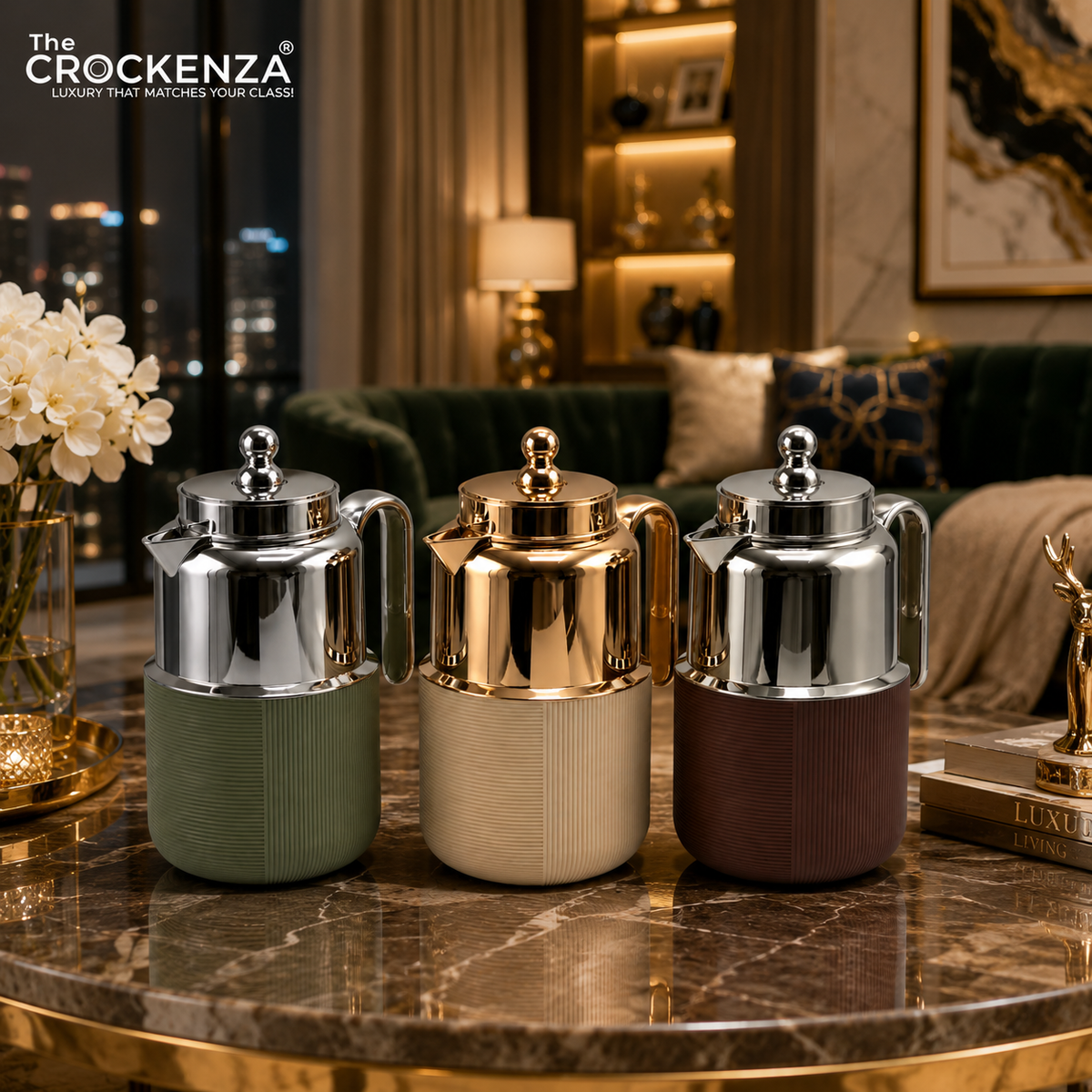 Luxury 1L Insulated Thermos Flask – Premium Hot & Cold Tea & Coffee Pot