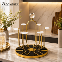 Elegant Gold Glass Stand – Perfect for Display & Serving
