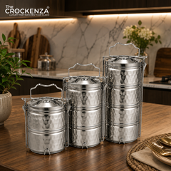 Premium Stainless Steel Multi-Tier Lunch Box / Tiffin Carrier – 2, 3 & 4 Layer