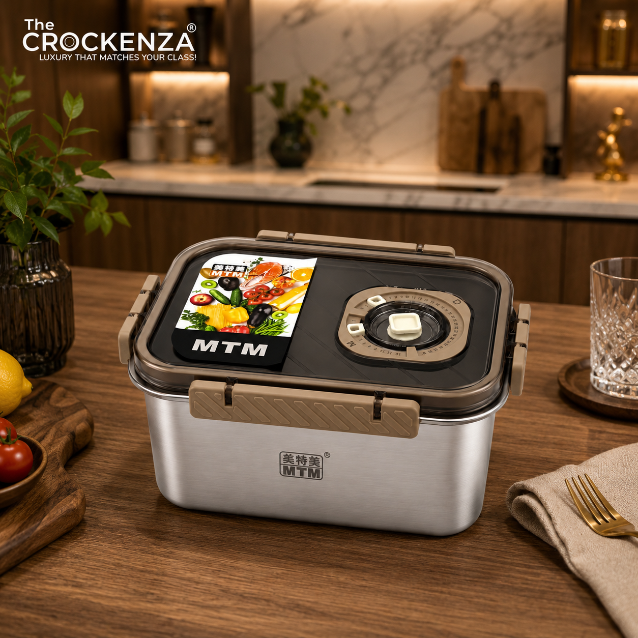 MTM Premium Stainless Steel Lunch Box with Airtight Lock & Vent Valve – 680ML / 1.2L / 1.5L