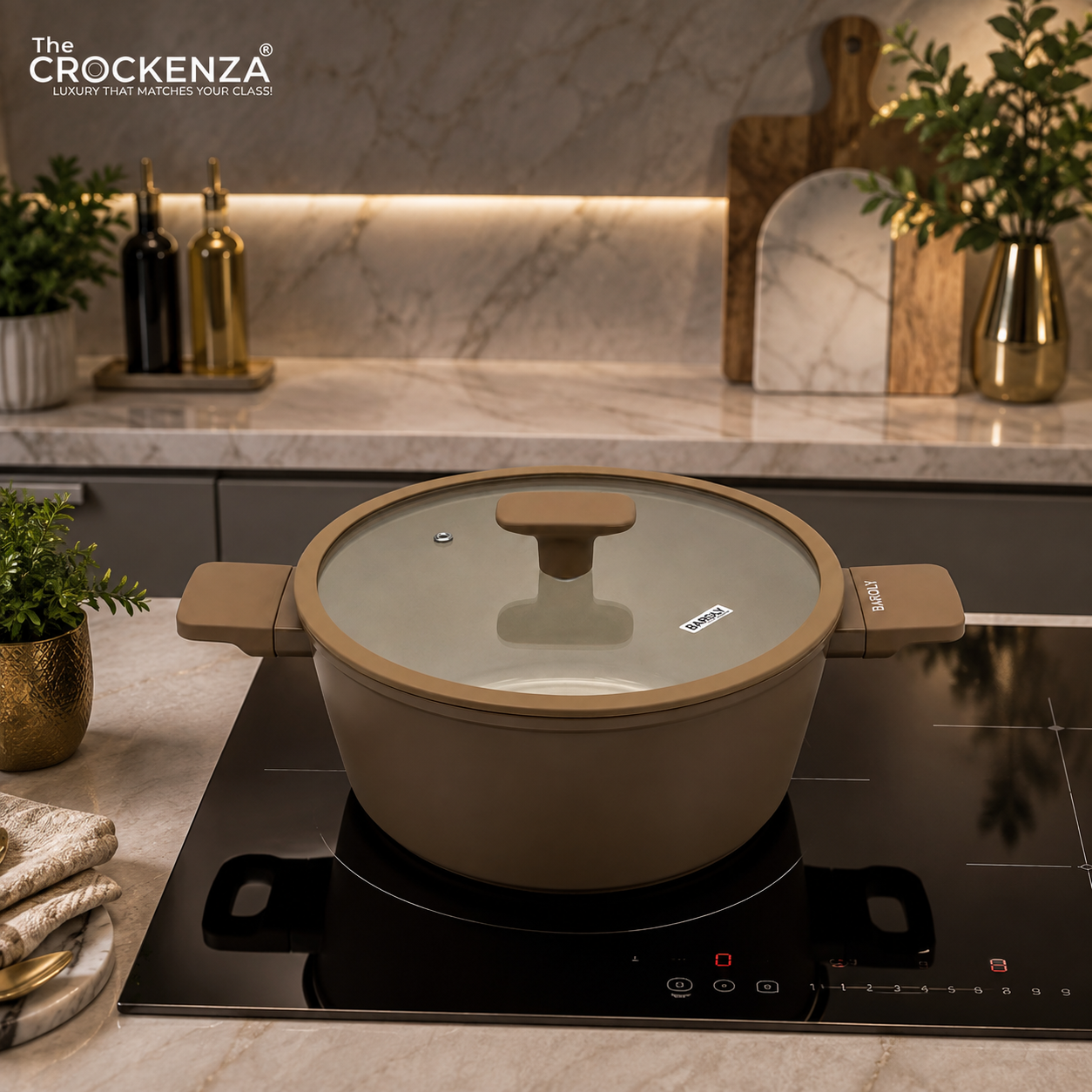 Luxury Baroly Non-Stick Casserole with Glass Lid | Induction Compatible | 26CM & 28CM