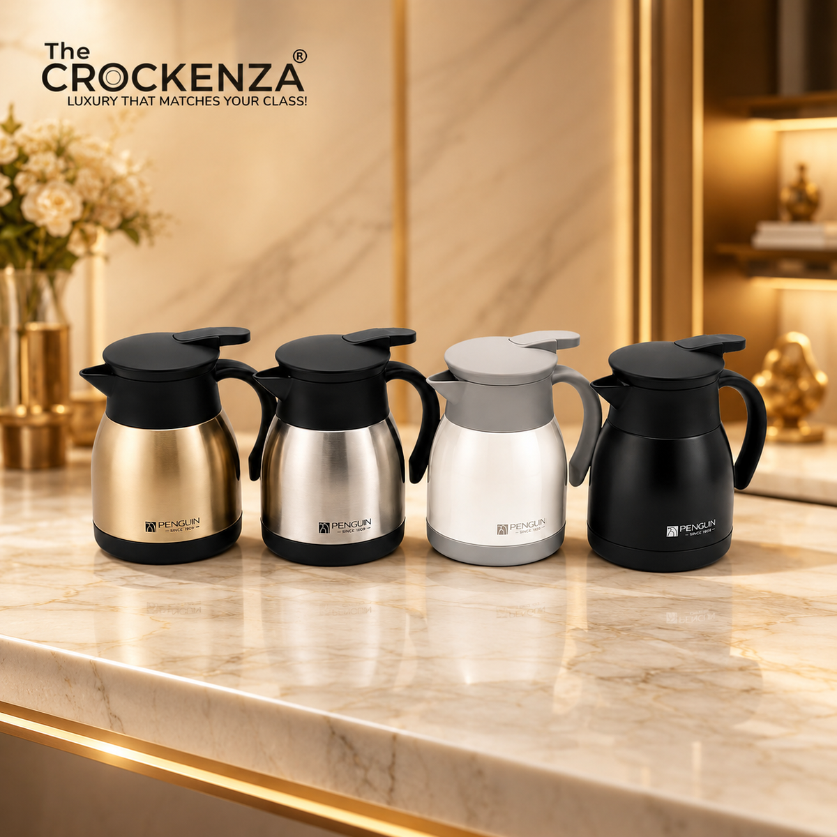 Luxury Penguin 500ML Stainless Steel Vacuum Thermos Flask – Insulated Hot & Cold Carafe