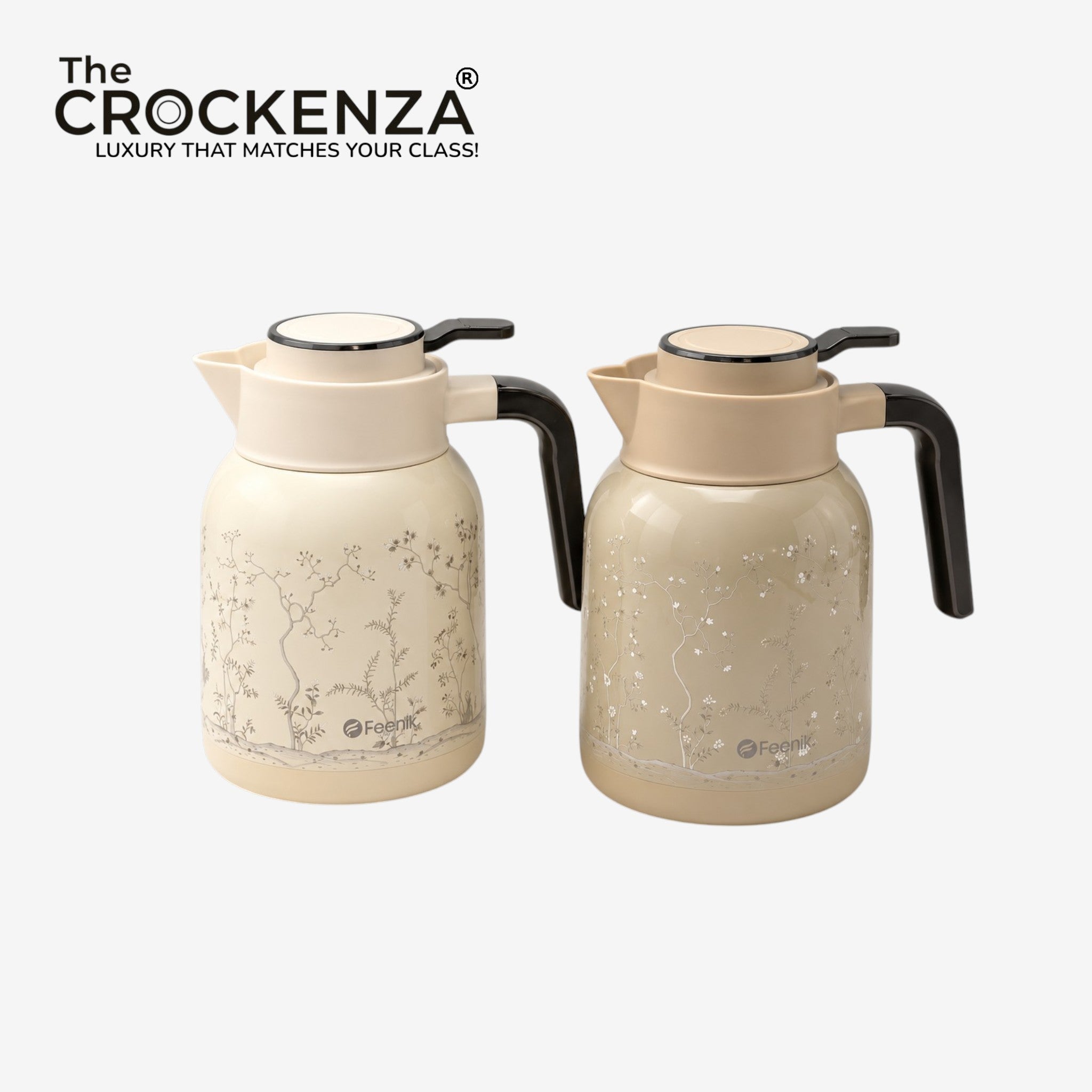 Luxury FEENIK 1.5 Litre Floral Insulated Thermos Flask – Premium Insulated Beverage Server