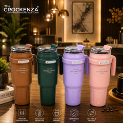 Luxury SITARAYURI 1480ML Insulated Coffee Tumbler with Handle & Straw | Large Capacity Stainless Steel Vacuum Travel Mug