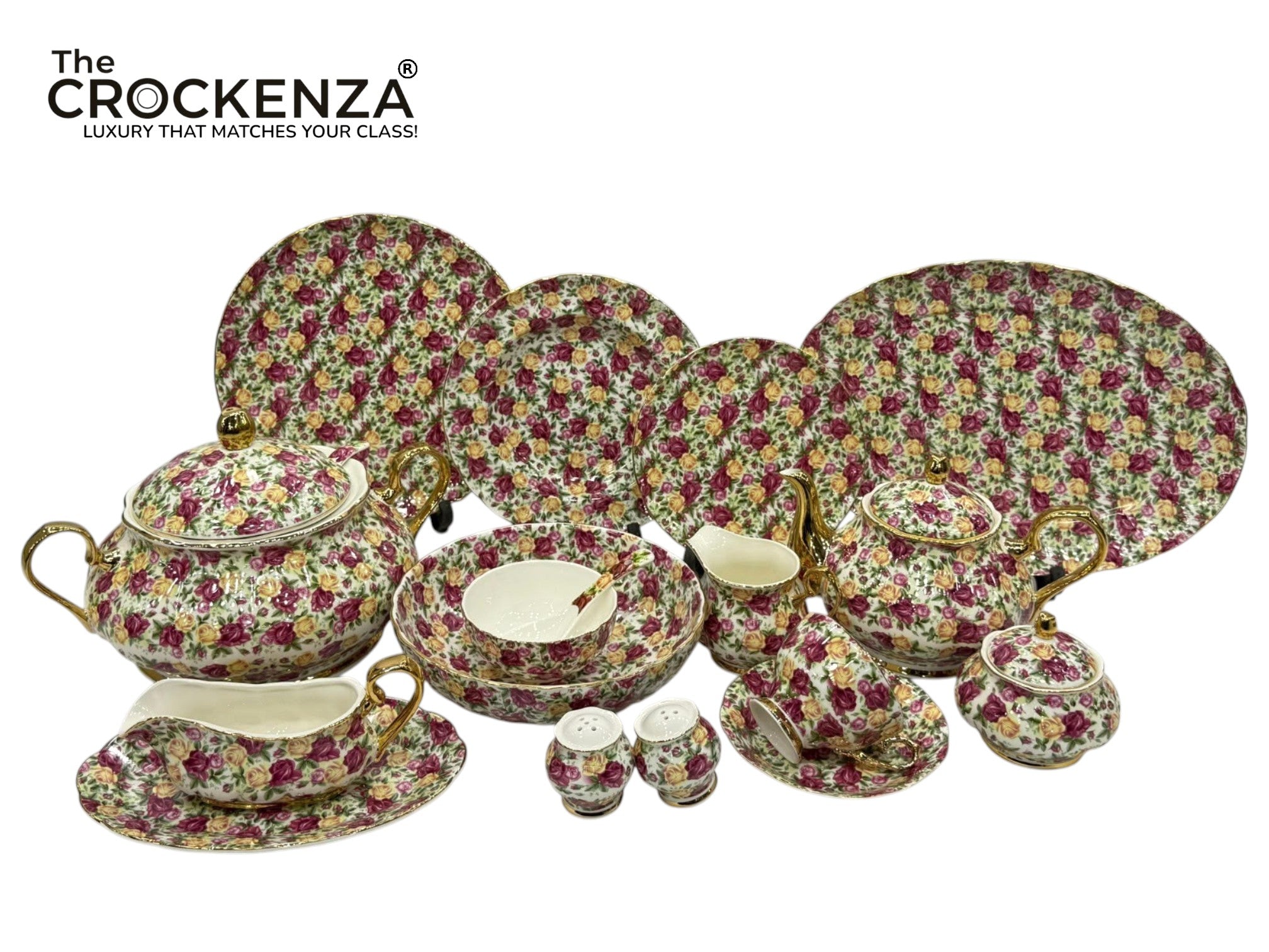 Imported Premium Royal Albert style 75 Pcs Dinner Set - 8 Person Serving