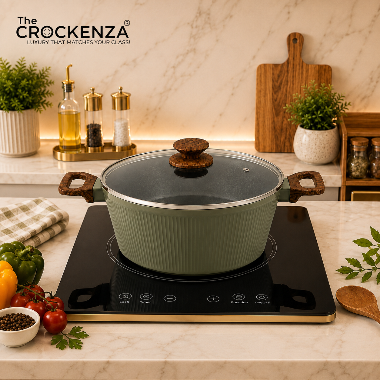 Luxury Baroly Non-Stick Casserole with Glass Lid | Induction Compatible | 24CM & 28CM