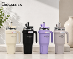 Luxury SITARAYURI 1100ML Insulated Coffee Tumbler with Handle & Straw | Large Capacity Stainless Steel Vacuum Travel Mug