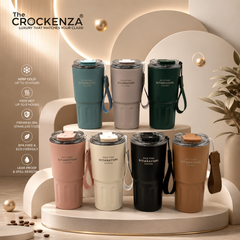 Sitarayuri Premium Stainless Steel Coffee Mug 600ML – Insulated Travel Tumbler with Handle Strap & Spill-Resistant Lid