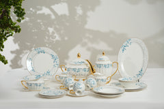 Johnson Bros Inspired Royal Floral Bone China Luxury Dinner Set | 65 & 89 Piece Gold-Gilded Collection