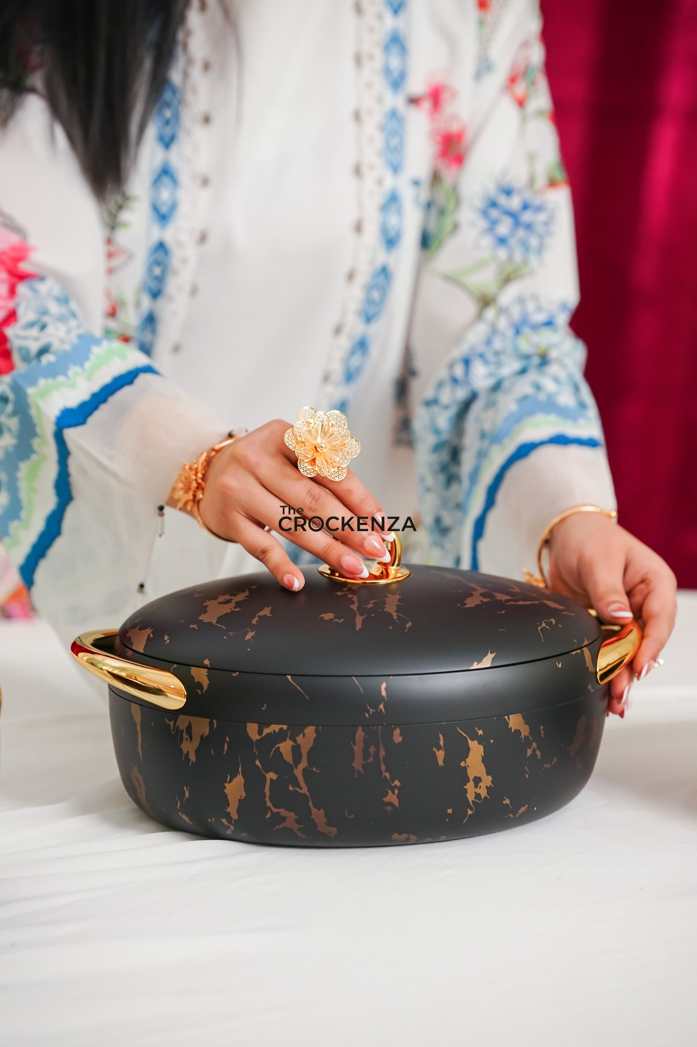 Premium Black Marble Hot Pots – Keep Food Fresh & Warm in Style (2/2.5/3Ltrs)