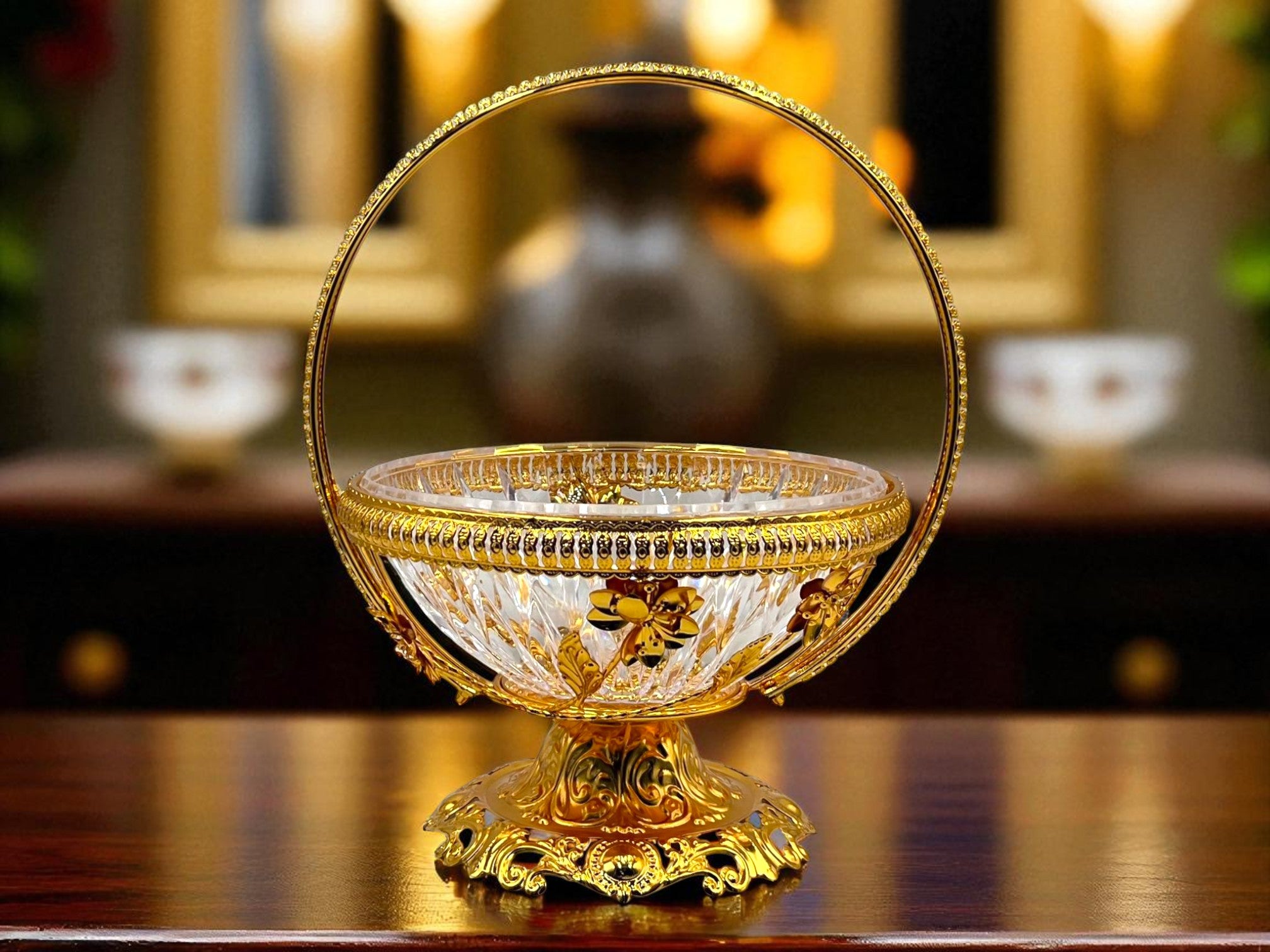 Premium Golden Fruit Basket – A Signature Piece of Royal Hospitality