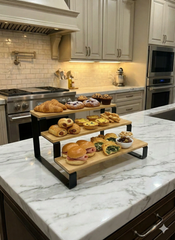 Versatile 3-tier Bamboo Multipurpose Platter - Best for Serving Salad & Savories