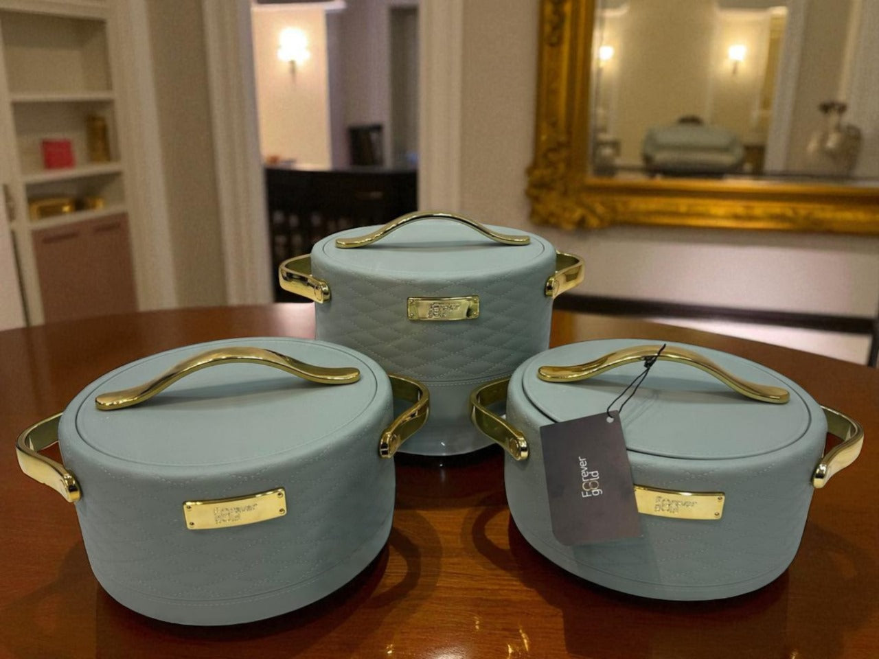 Forever Gold Imported Thermal Hotpot Set – Sage Green Gold Edition