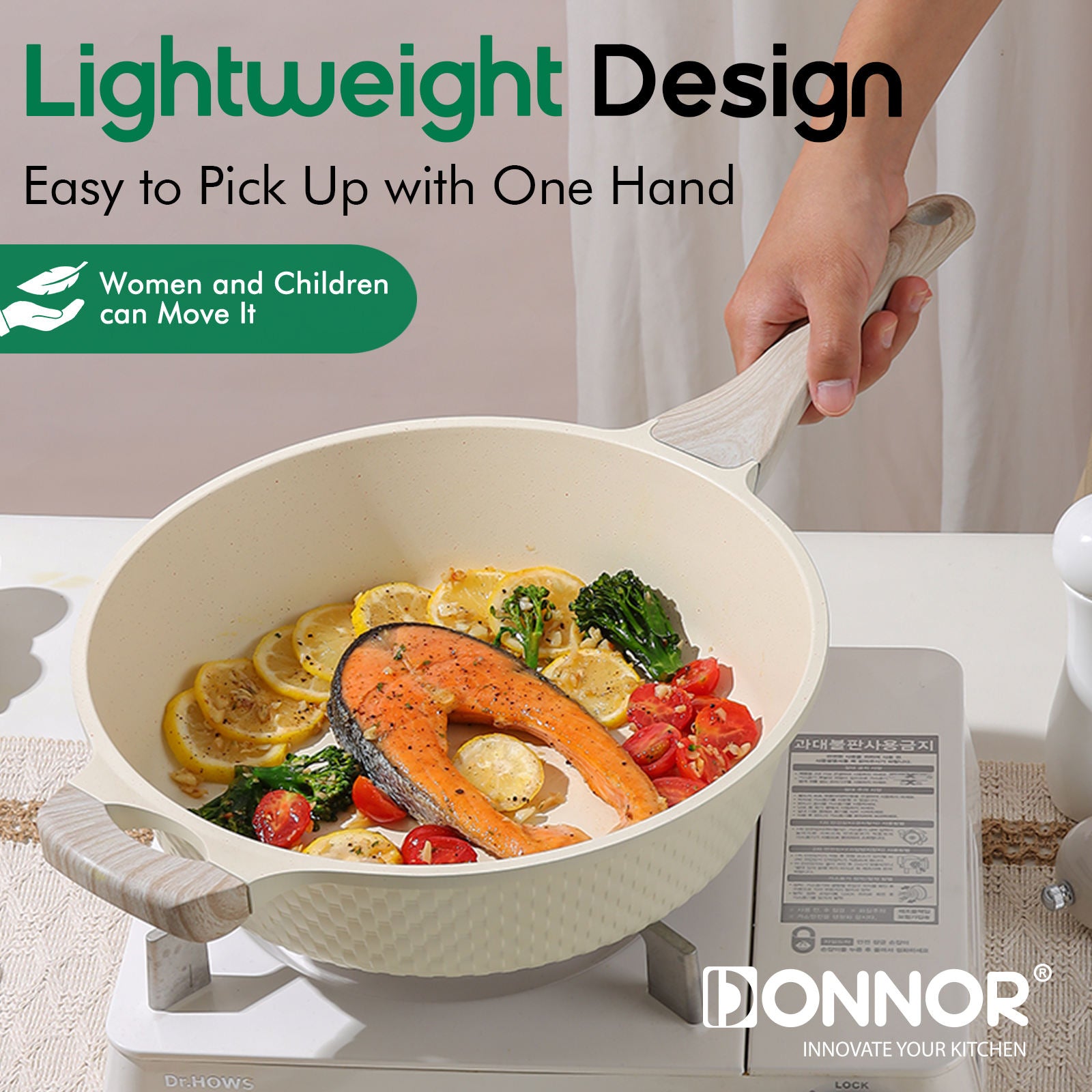 DONNOR GLORY 15-Piece Premium Non-Stick Cookware Set – Luxury Cooking Pots, Fry Pan & Kitchen Utensils | Induction Bottom