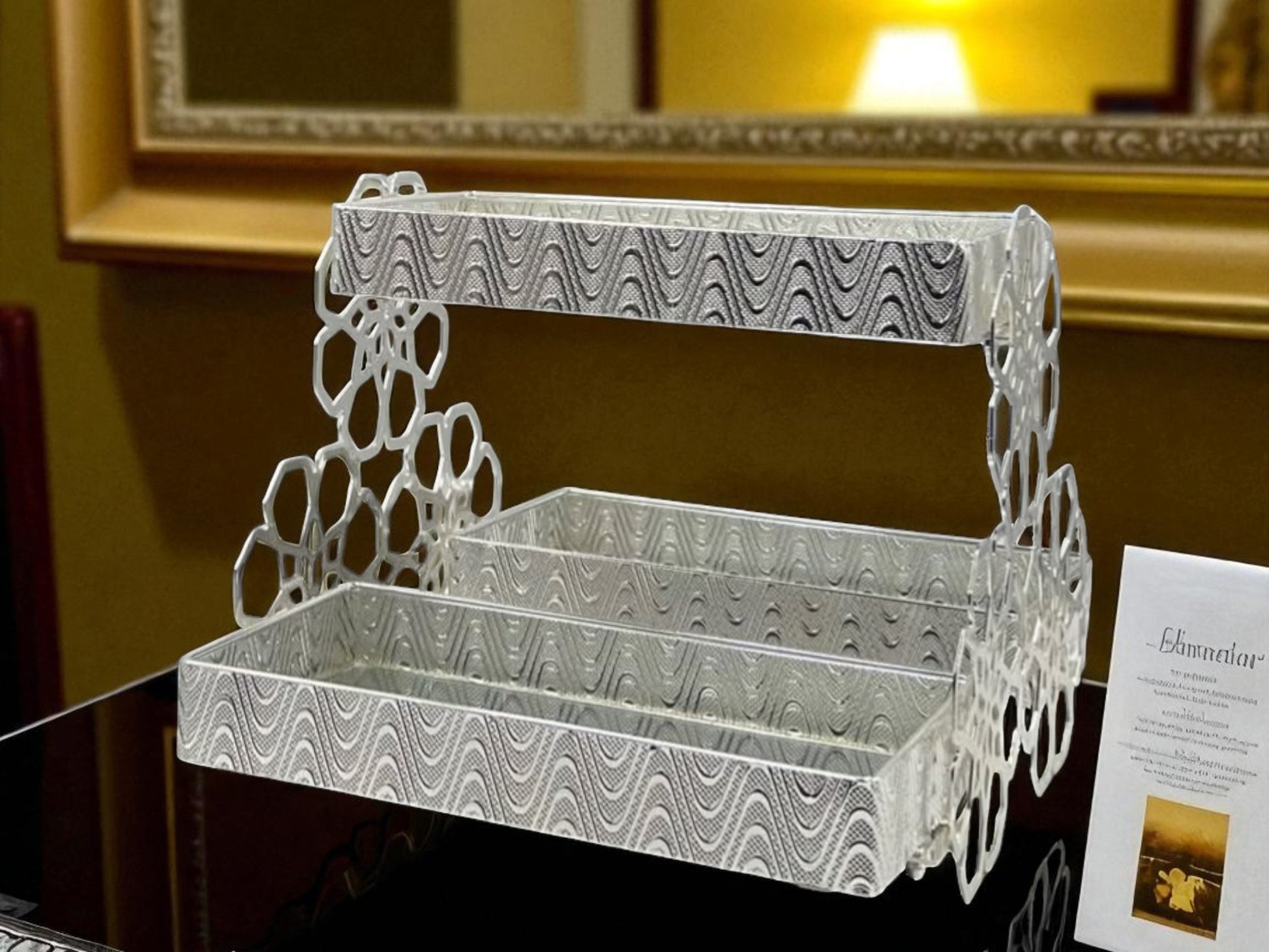 Celeste 3-Tier Silver Pastry Stand – Graceful Sophistication for Luxe Serving