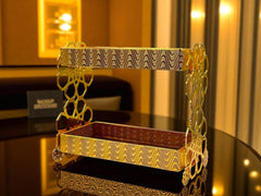 Regalia 2-Tier Gold Pastry Stand – Ornate Elegance for Dessert Display