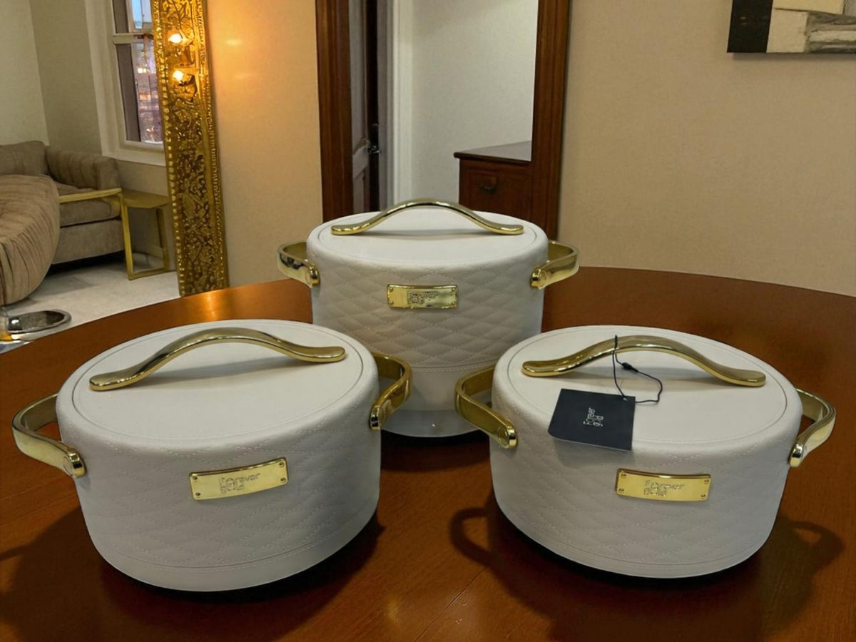 Forever Gold Imported Thermal Hotpot Set – Beige-coloured with Premium Gold Accents