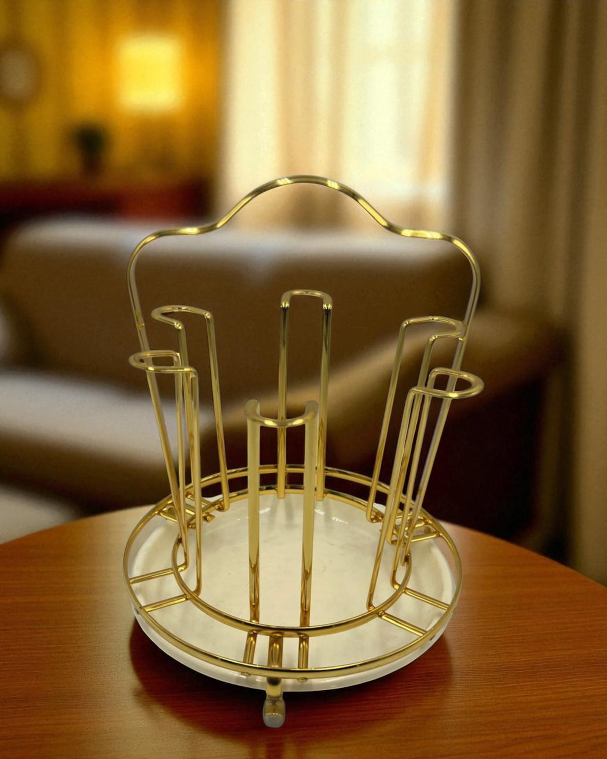 Modern heavy duty Golden Glass Stand – Perfect for Display & Serving – Best for daily use