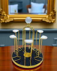 Elegant Gold Glass Stand – Perfect for Display & Serving