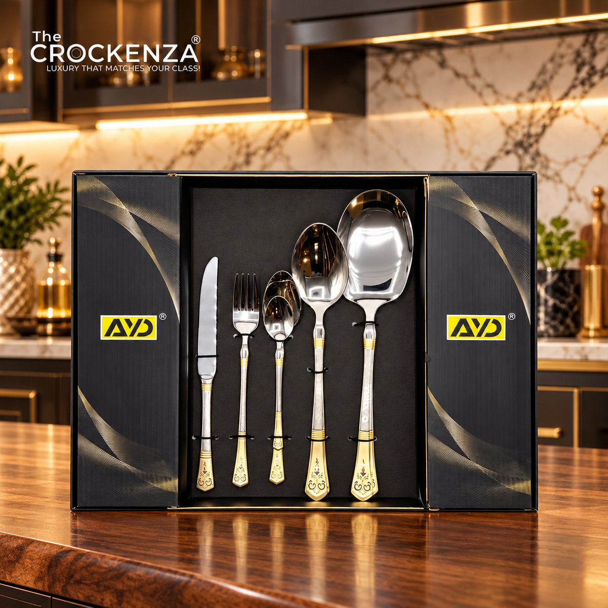 AYD 52-Piece Luxury Stainless Steel Cutlery Set – SIlver