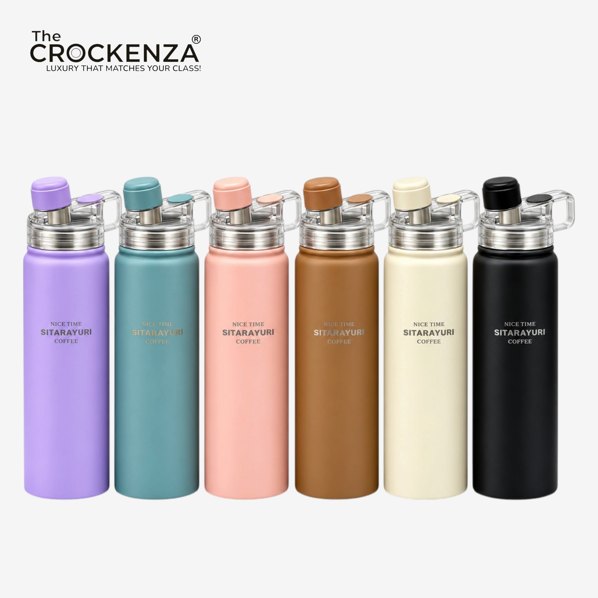 Sitarayuri 700ml Water Bottle with Carry Handle & Screw-Cap Lid