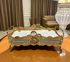 Premium Gold-Plated Decorative Platter | Imported Rectangular Serving Tray