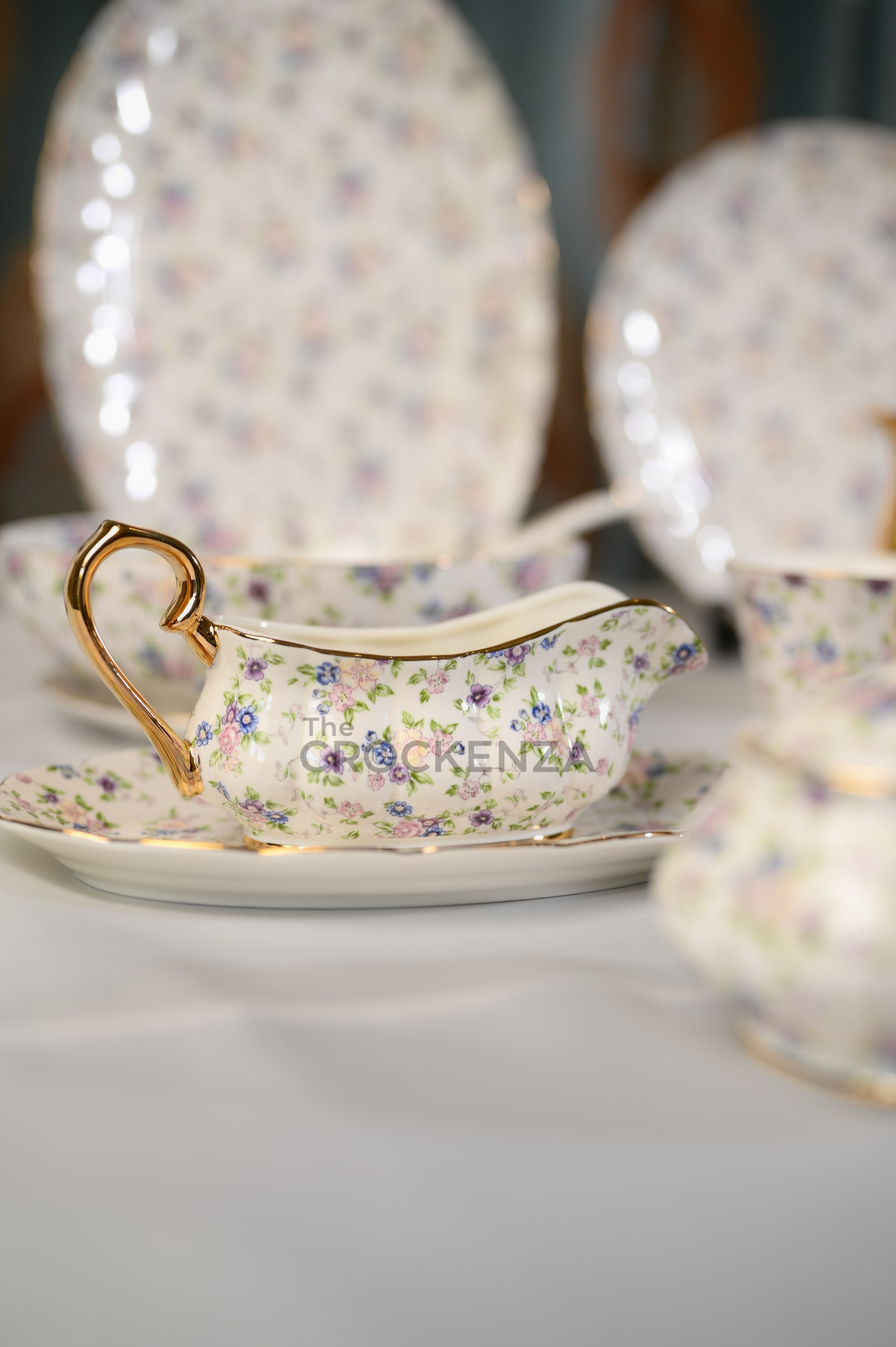 Imported Premium 75 Pcs Dinner Set for 8-persons Serving - Inspired by Royal Albert England