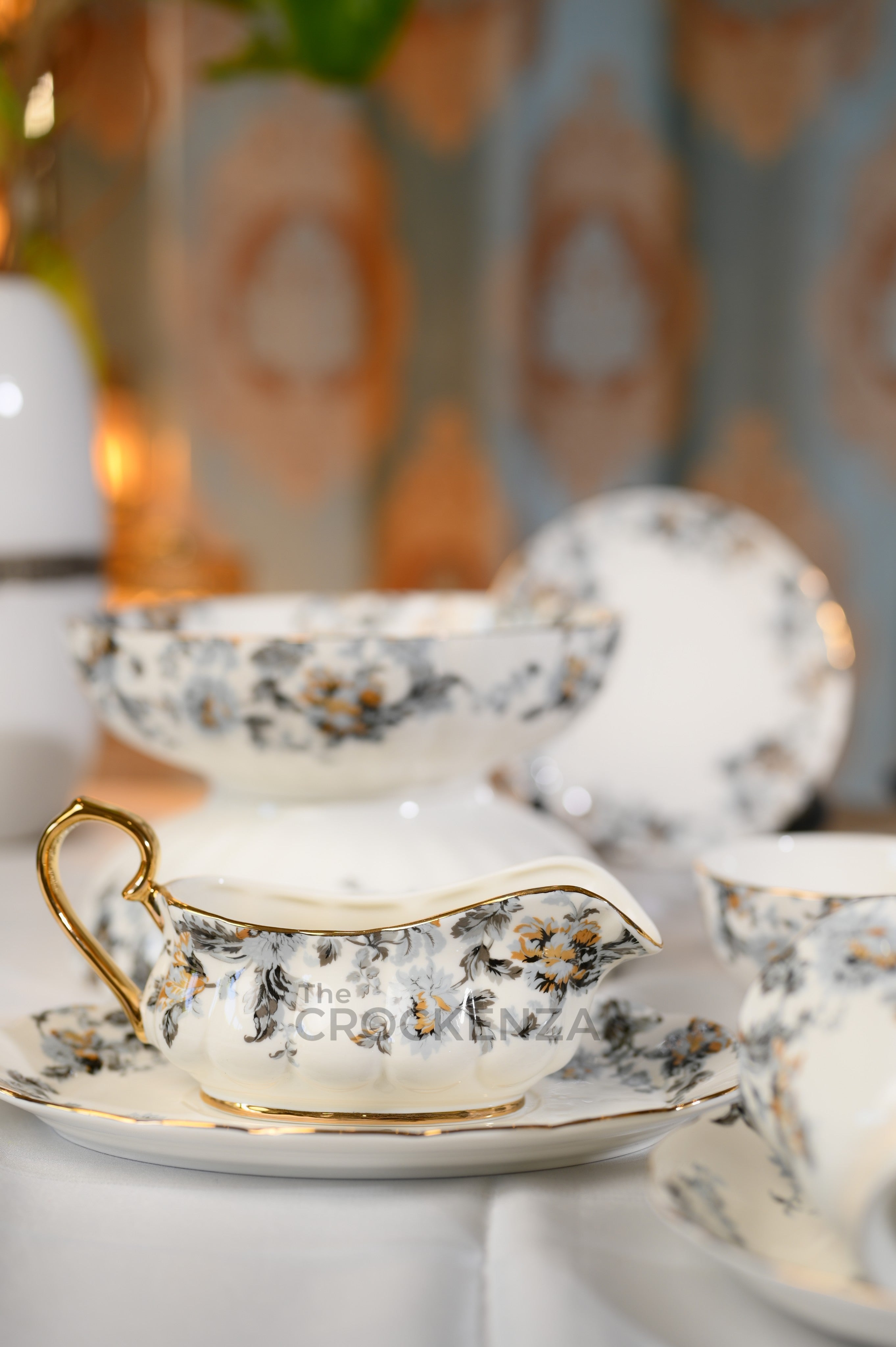 Elegant Royal Albert style 75 Pcs Dinner Set - 8 Person Serving