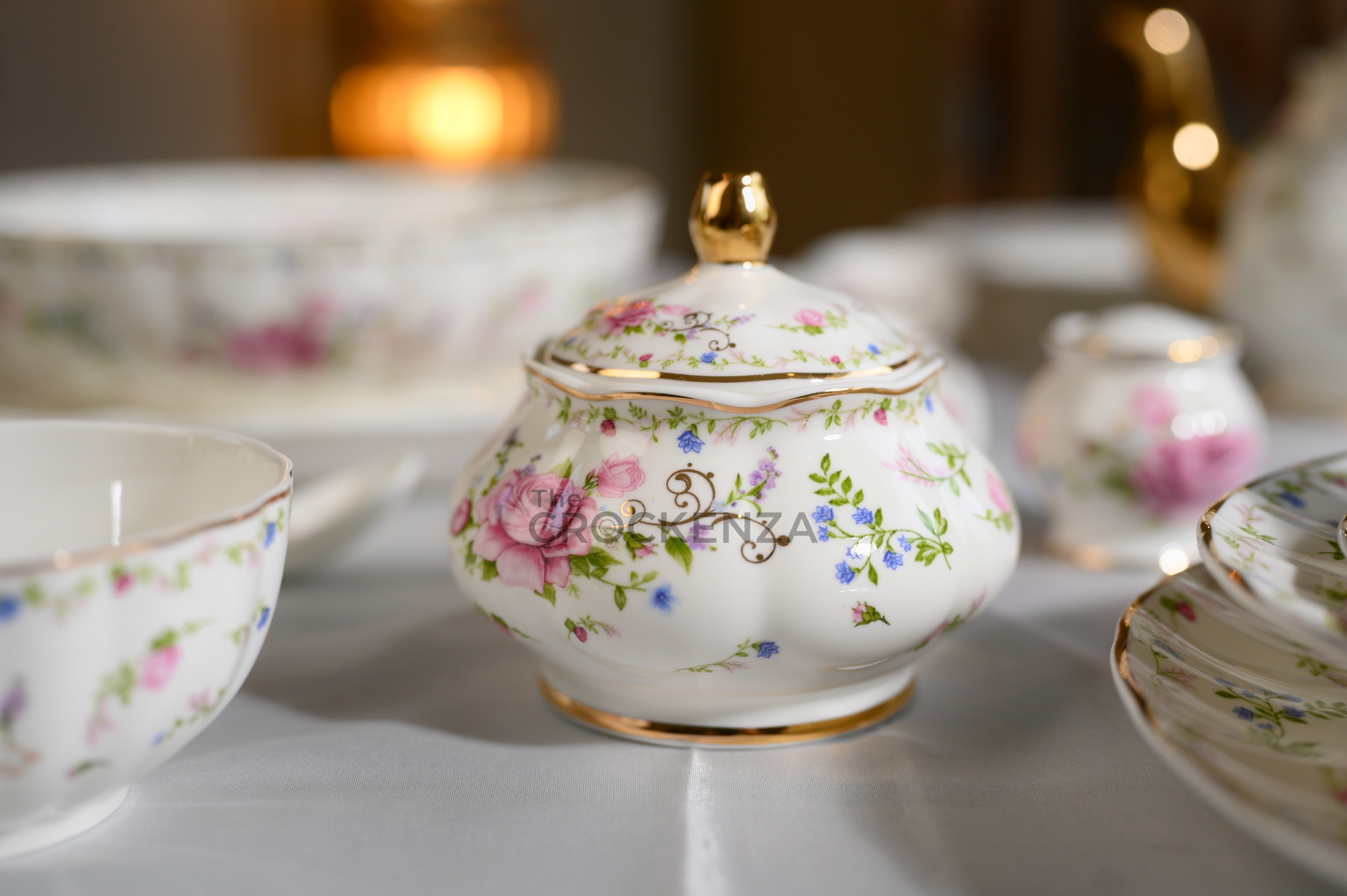 Imported Bone China Royal Albert style 75 Pcs Dinner Set - 8 Person Serving