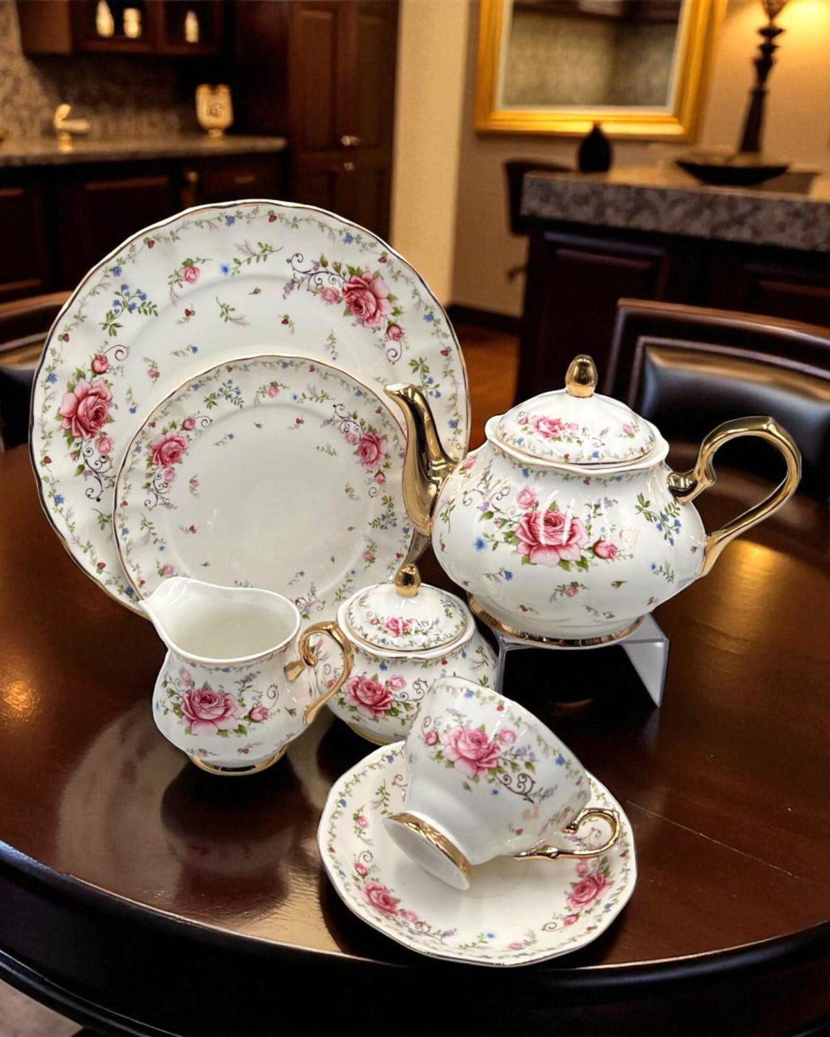 Royal Elegance Tea Set – Royal Albert Inspired- 24 (Pcs) – The Crockenza