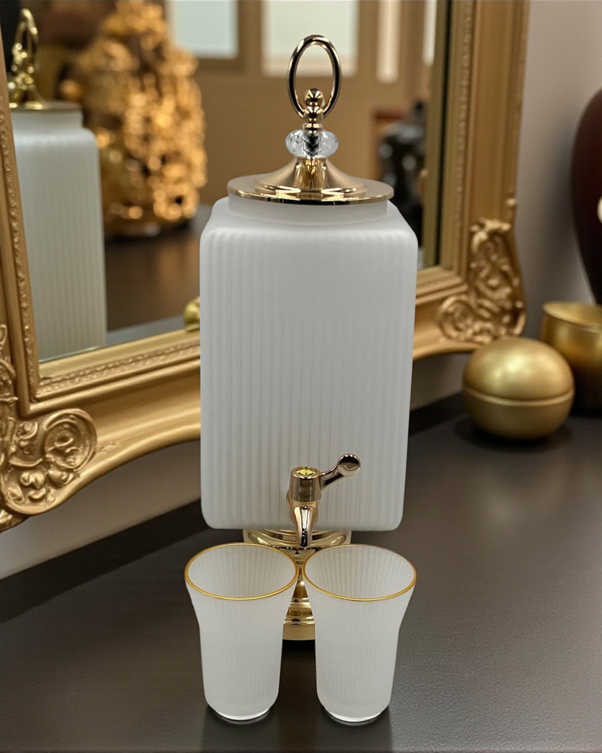 7 Piece Modern Water Set (Dispenser 3L & 6 Glass) | Best for Serving Juice & Drinks