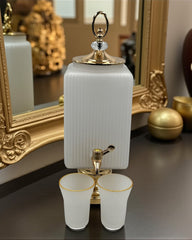 7 Piece Modern Water Set (Dispenser 3L & 6 Glass) | Best for Serving Juice & Drinks