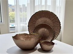 14-Piece Luxury Fruit & Cake Set – Rose Bronze Finish with Gold Accents