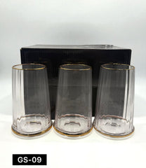 Mid-Century Luxe: Fluted Gold-Base Tumblers (The 'GS-09' Collection)