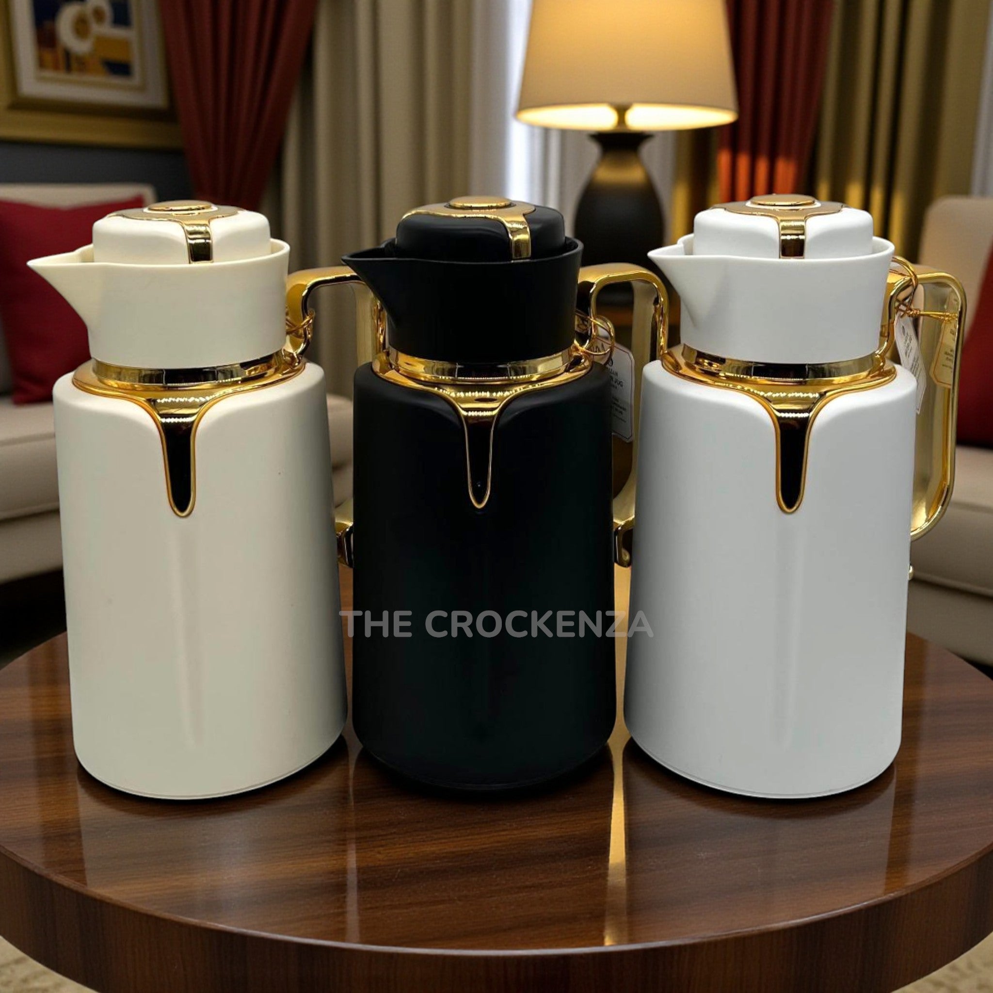 Imported Modern Vacuum Flasks | Premium Matte Finished Insulated Thermoses with Gold Handle