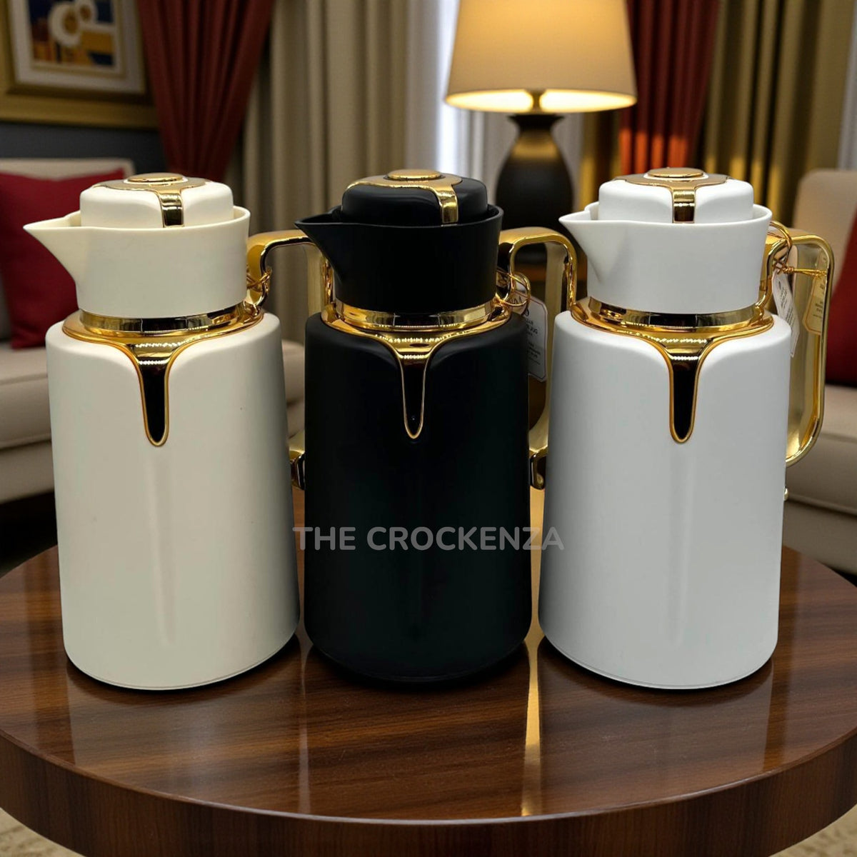 Imported Modern Vacuum Flasks | Premium Matte Finished Insulated Thermoses with Gold Handle
