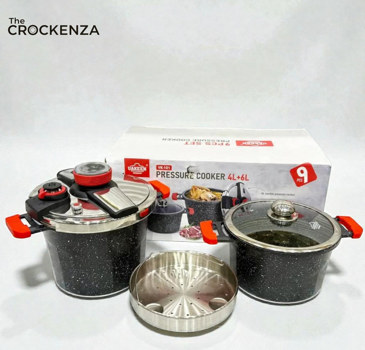 Imported Uakeen Germany Digital Non-Stick Cooker Set – 4L & 6L | Luxury Kitchen Collection