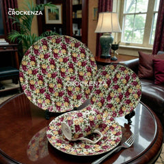 Royal Elegance Floral Plate Set – Inspired by Royal Albert England 18 & 24 Pcs