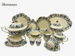 Royal Albert-Style 8-Person Vintage Floral Bone China Dinner Set
