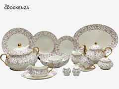 Imported Premium 75 Pcs Dinner Set for 8-persons Serving - Inspired by Royal Albert England
