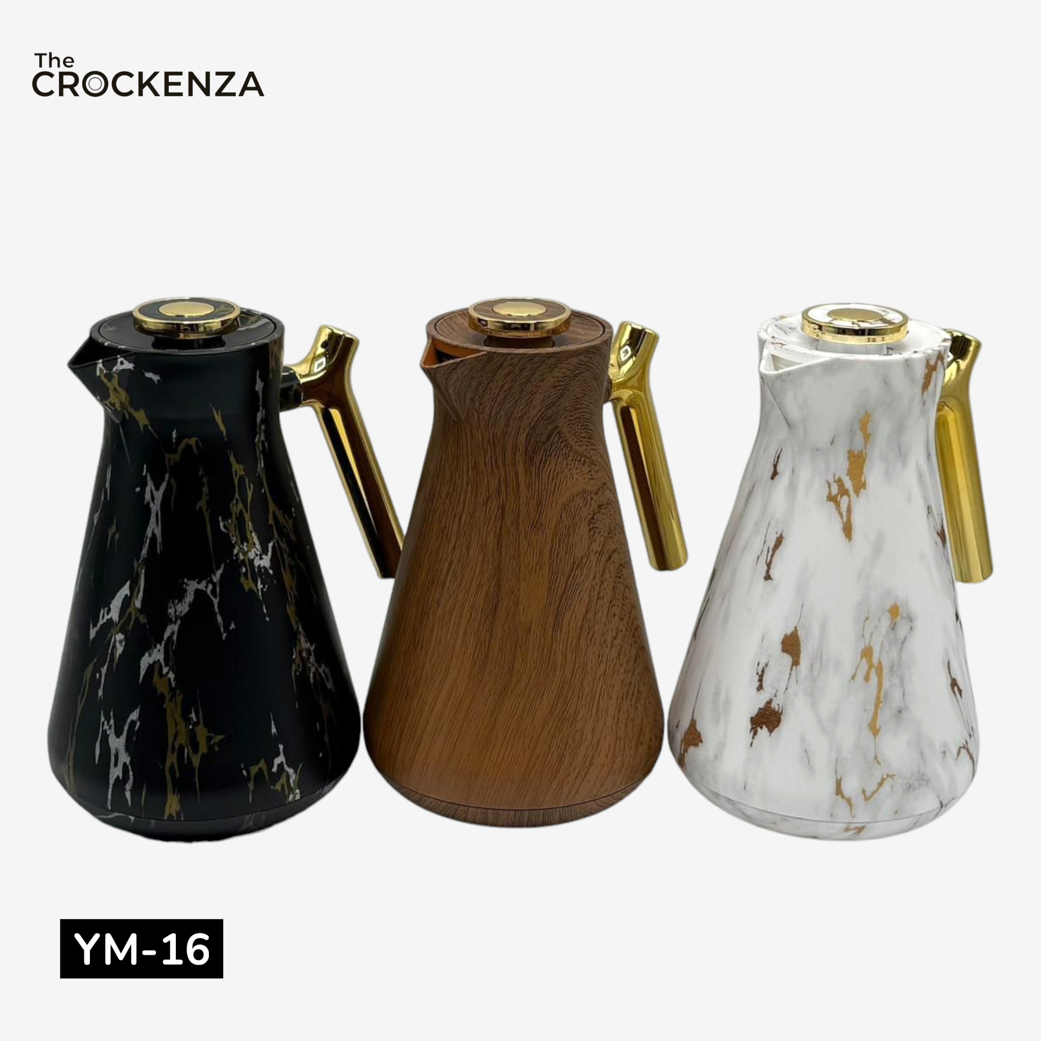 Luxury Imported Thermos Flask with Gold Handle – Premium Tea & Coffee Server