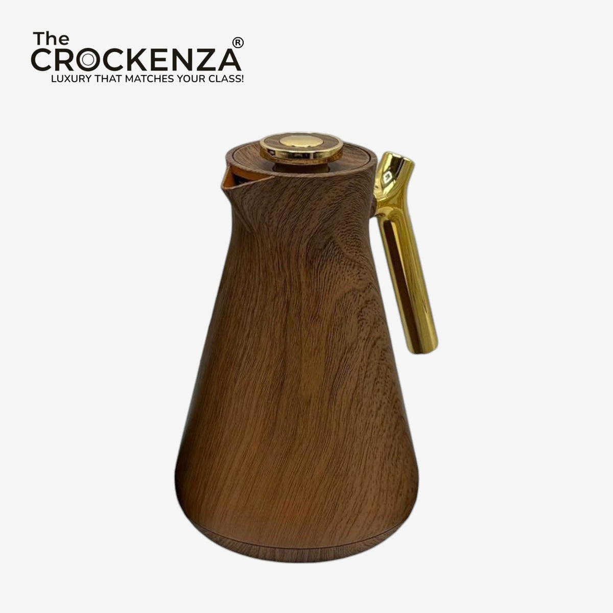 Luxury Imported Thermos Flask with Gold Handle – Premium Tea & Coffee Server