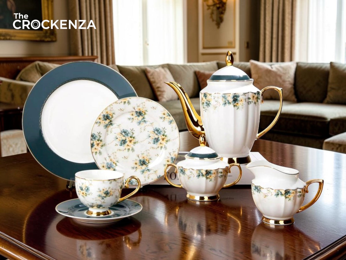 Imported Luxury Johnson Brothers–Inspired 24-Piece Fine Dining Tea Set