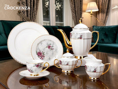 Imported Luxury Johnson Brothers–Inspired 24-Piece Fine Dining Tea Set