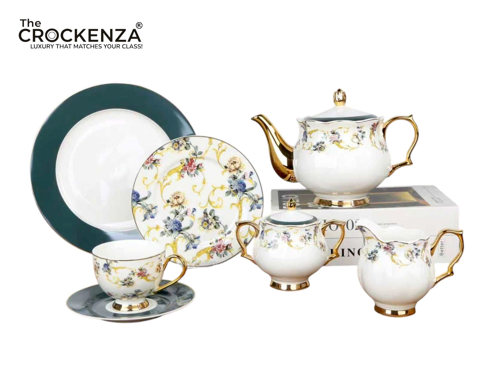 Imported Luxury Johnson Brothers–Inspired 24-Piece Fine Dining Tea Set