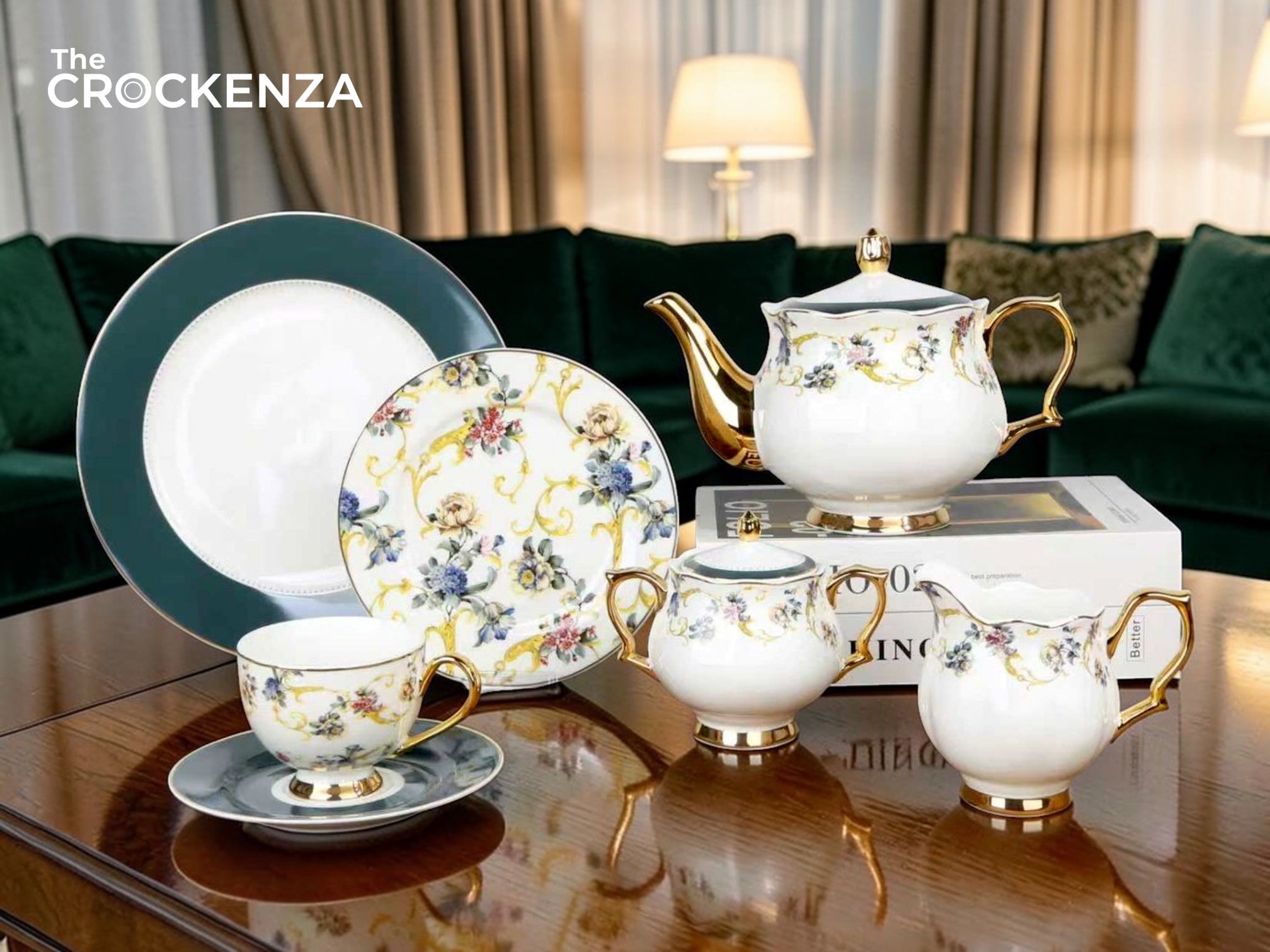 Imported Luxury Johnson Brothers–Inspired 24-Piece Fine Dining Tea Set