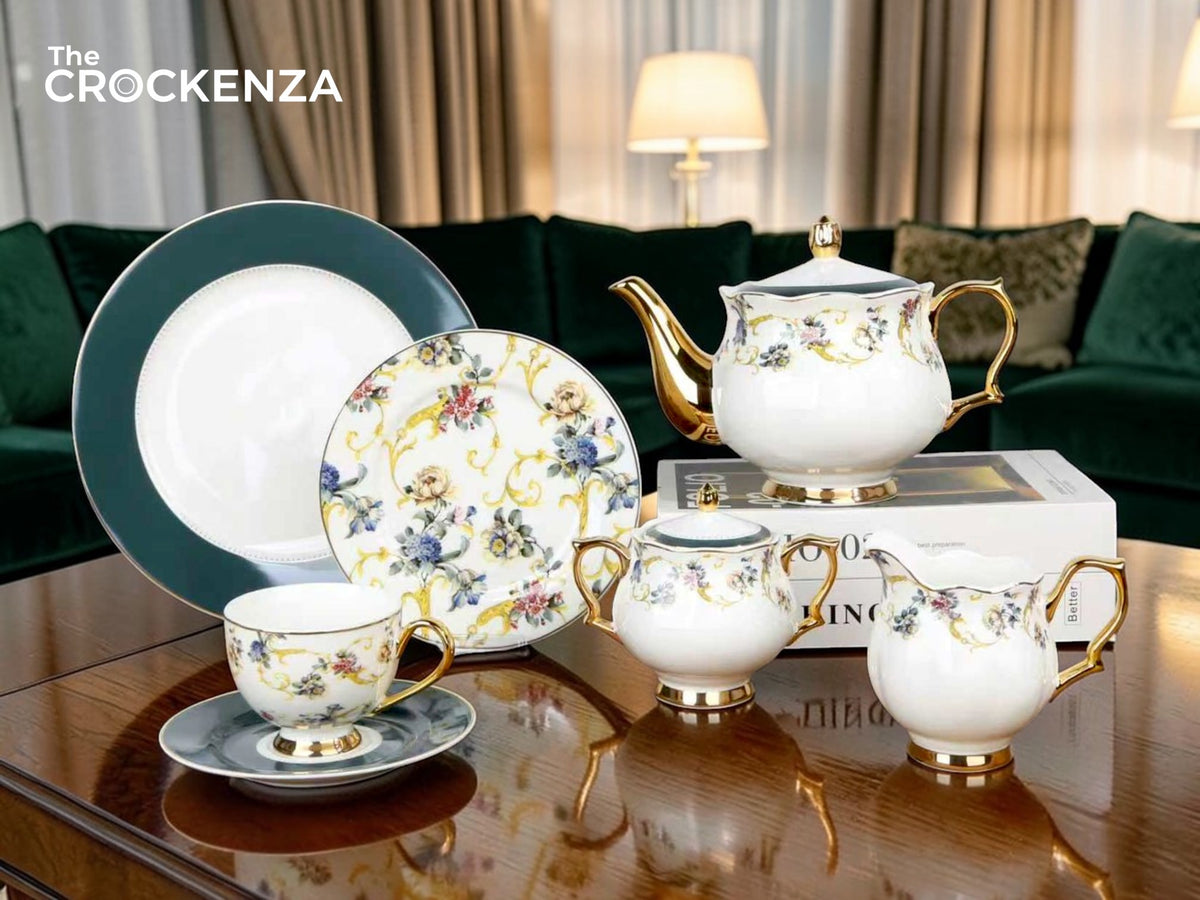 Imported Luxury Johnson Brothers–Inspired 24-Piece Fine Dining Tea Set